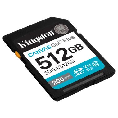 Карта пам'яті Kingston 512GB SDXC сlass 10 UHS-I U3 V30 Canvas Go Plus G4 (SDG4/512GB) фото №2
