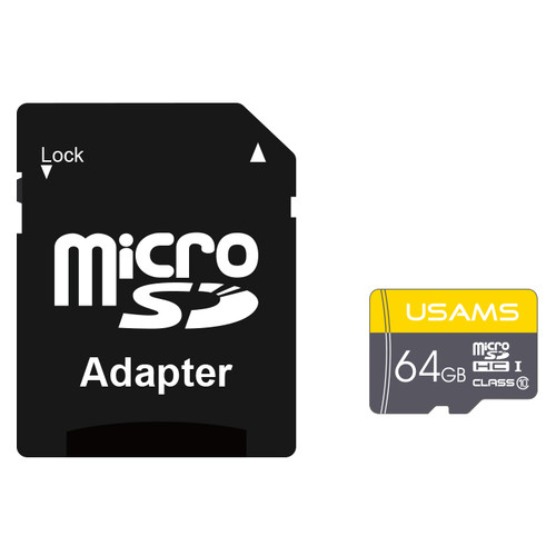 Карта памяти Micro SDHC Card с адаптером Usams US-ZB119 High Speed TF Card 64Gb фото №1