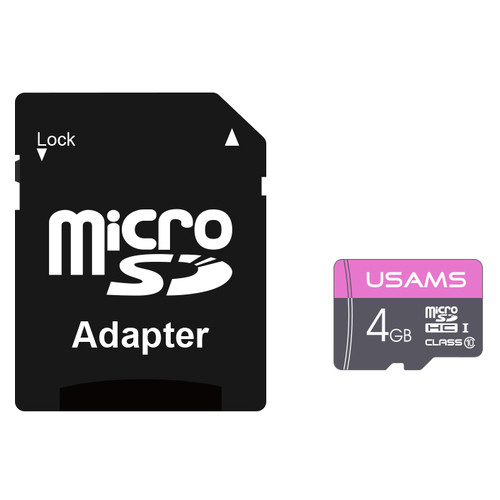 Карта памяти Micro SDHC Card с адаптером Usams US-ZB115 High Speed TF Card 4Gb фото №1