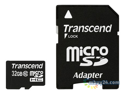 Карта пам'яті Transcend microSDHC 32GB Class 10 (SD adapter) (TS32GUSDHC10) фото №1