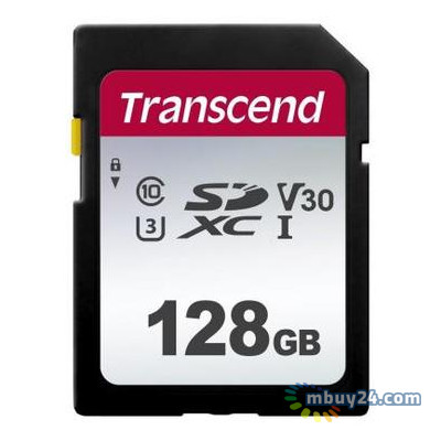 Карта пам'яті Transcend 128GB SDXC class 10 UHS-I U3 V30 (TS128GSDC300S) фото №1