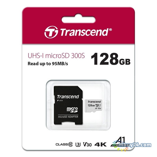 Карта пам'яті Transcend 128GB microSDHC C10 (TS128GUSD300S-A) фото №3