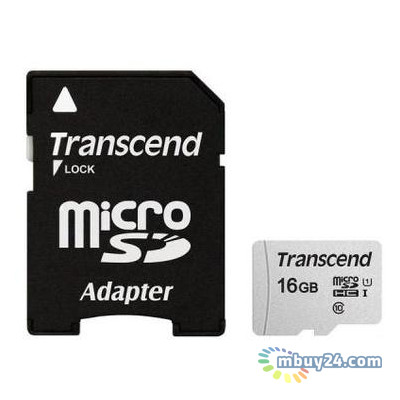Карта пам'яті Transcend 16GB microSDHC C10 (TS16GUSD300S-A) фото №1