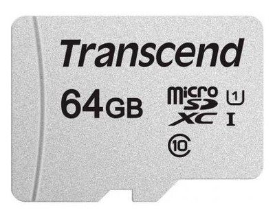 Карта пам'яті Transcend 64GB microSDHC C10 (TS64GUSD300S-A) фото №1