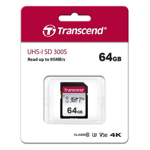 Карта пам'яті Transcend 64GB SDXC C10 UHS-I (TS64GSDC300S) фото №2