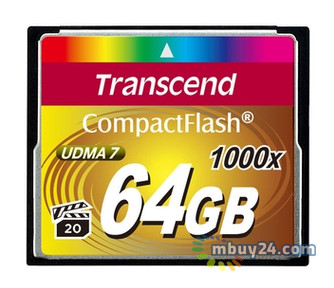 Карта пам'яті Transcend Compact Flash 64GB (1000X) (TS64GCF1000) фото №1