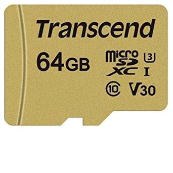 Карта пам'яті MicroSDXC 64GB UHS-I U3 Class 10 Transcend 500S Adapter SD (TS64GUSD500S) фото №1