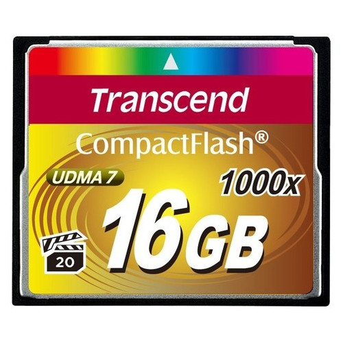 Карта пам'яті Transcend 16 GB 1000X CompactFlash Card (TS16GCF1000) (WY36dnd-92537) фото №1