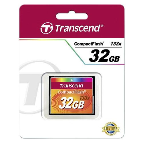 Карта пам'яті Transcend 32 GB 133X CompactFlash Card (TS32GCF133) (WY36dnd-92541) фото №1