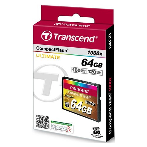 Карта пам'яті Transcend 64 GB 1000X CompactFlash Card (TS64GCF1000) (WY36dnd-92543) фото №2