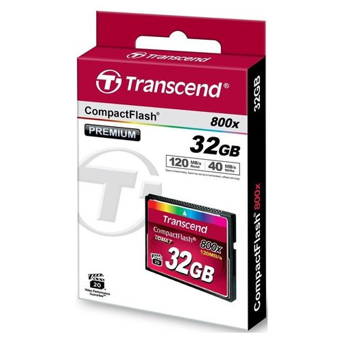 Карта пам'яті Transcend 32 GB 800X CompactFlash Card (TS32GCF800) (WY36dnd-104627) фото №2