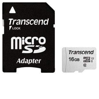 Карта пам'яті Transcend MicroSDHC 16GB UHS-I Class 10 300S Adapter SD (TS16GUSD300S-A) фото №2