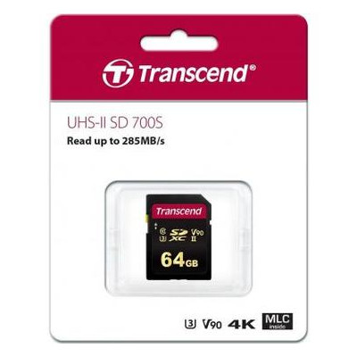 Карта пам'яті Transcend 64GB SDXC class 10 UHS-II U3 V90 MLC (TS64GSDC700S) фото №1