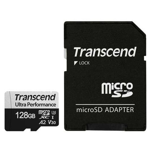 Карта пам'яті Transcend 128GB microSDXC C10 UHS-I U3 A2 R160/W125MB/s SD (TS128GUSD340S) фото №2