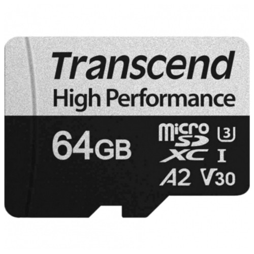 Карта пам'яті Transcend 64GB microSDXC class 10 UHS-I U3 A2 (TS64GUSD340S) фото №2