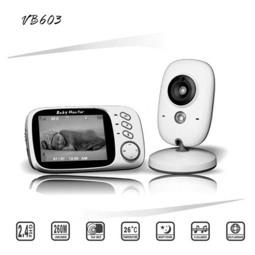 Видеоняня Baby Monitor VB603 с обратной связью, беспроводная, HD720P, 3.2 дисплей, датчик температуры фото №2