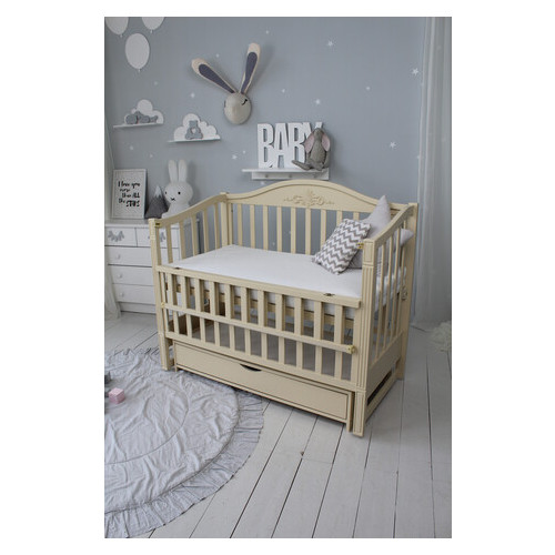 Ліжко дитяче Baby Comfort ЛД5 Слонова кістка з ящиком фото №2
