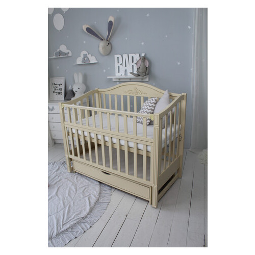 Ліжко дитяче Baby Comfort ЛД5 Слонова кістка з ящиком фото №1
