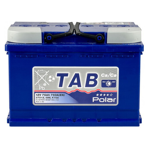 Автомобільний акумулятор 75 Ah/12V TAB Polar Blue (0) Euro (121 075) фото №1