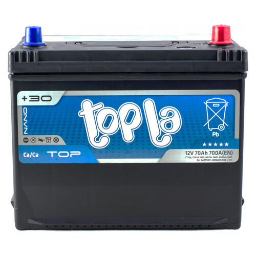 Автомобільний акумулятор Topla 70Ah/12V Top/Energy Japan Euro (0) 57029 (118 870) фото №1