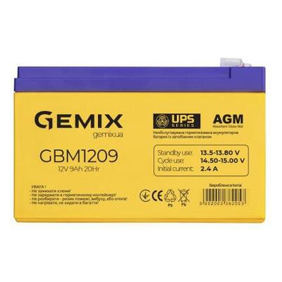 Батарея Gemix GBM1209/12V 9Ah фото №2