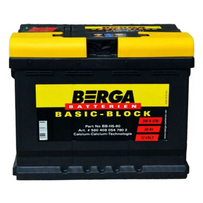 Автомобільний акумулятор Berga Blue Dynamic 60Аh без нижнього бурта (560408054) фото №1
