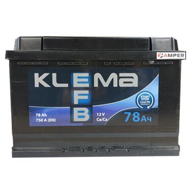 Автомобільний акумулятор Klema EFB 6СТ-78 Аз(AзЕ) 750A R+ (0) Україна 2023 фото №1