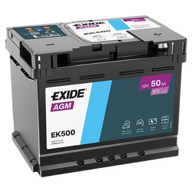 Аккумулятор автомобильный EXIDE AGM 50Ah (EK500) фото №1