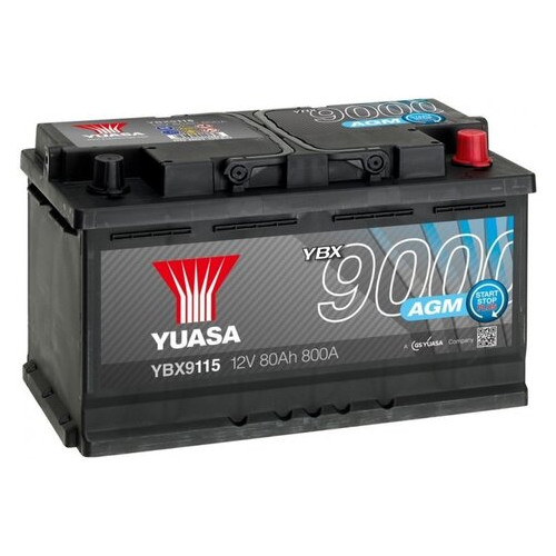 Автомобільний акумулятор Yuasa 12V 80Ah AGM Start Stop Plus Battery YBX9115 фото №1