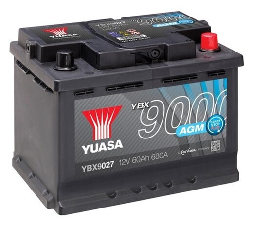 Автомобільний акумулятор Yuasa 12V 60Ah AGM Start Stop Plus Battery (YBX9027) фото №1