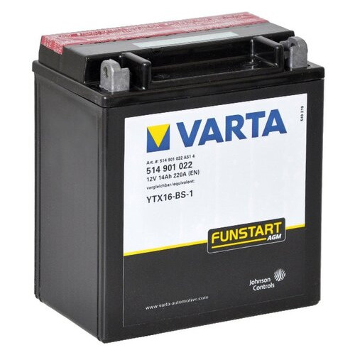 Мото акумулятор Yuasa 12V 14,7Ah MF VRLA Battery YTX16-BS-1 фото №1