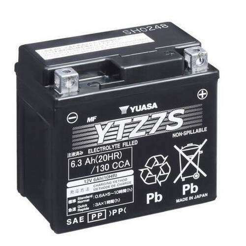 Мото акумулятор YUASA YTZ7S 6,3 Аh, 130 А, (-/ ), 113х70х105 мм фото №1