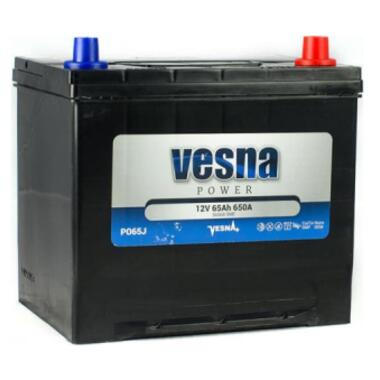 Акумулятор 65ач asia (t3) 230х173х200 з зворотною полярністю 650а power Vesna, 415 865 фото №1