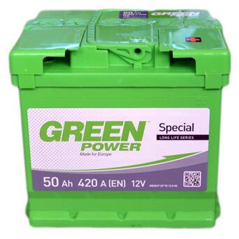 Акумулятор автомобільний GREEN POWER Standart 50Ah Ев (-/ ) (420EN) (22355) фото №1