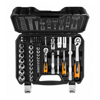 Набір інструментів Neo Tools змінних головок 73 шт., 1/2, 1/4, CrV (08-673) фото №1