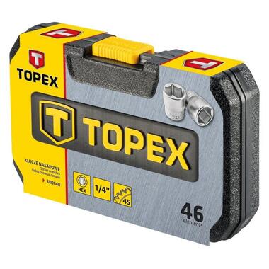 Набор инструмента Topex - 1/4 46 ед. | 38D640 фото №2