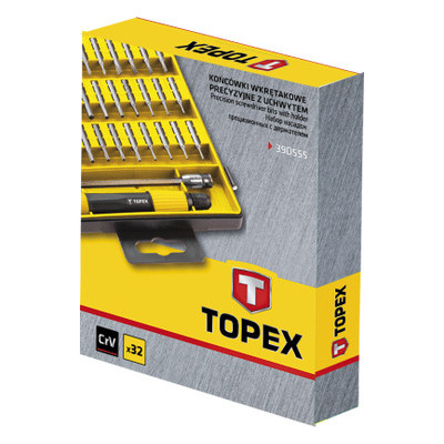 Набір інструментів Topex прецизійні насадки з тримачем, (під викрутку) 32 шт. * 1 (39D555) фото №2