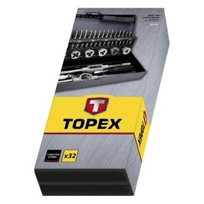 Набір інструментів Topex плашок та мітчиків, M3 - M12, 32 шт (14A426) фото №2