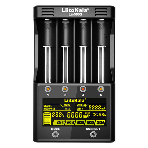 Універсальний зарядний пристрій Liitokala Lii-500s 4 канали Ni-Mh/Li-ion 220V/12V Powerbank Test LCD Box фото №1
