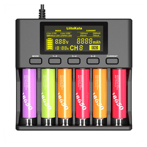 Універсальний зарядний пристрій Liitokala Lii-S6 6 каналів Ni-Mh/Li-ion/LiFePo4 USB LCD Box фото №2