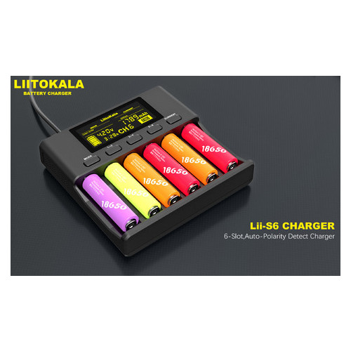 Універсальний зарядний пристрій Liitokala Lii-S6 6 каналів Ni-Mh/Li-ion/LiFePo4 USB LCD Box фото №8