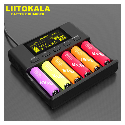 Універсальний зарядний пристрій Liitokala Lii-S6 6 каналів Ni-Mh/Li-ion/LiFePo4 USB LCD Box фото №5