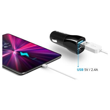 Зарядний пристрій 2xUSB 12W 2.1A ECA-24 чорний Defender (83824) фото №4