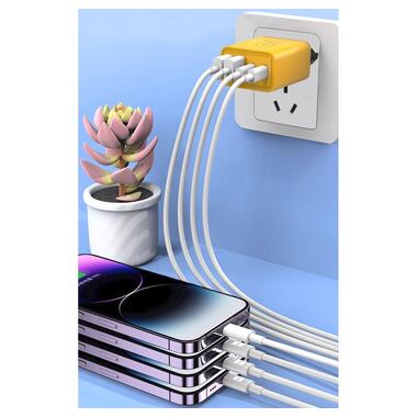 Зарядное устройство WUW-C212 48W Charger 2 USB C +  2 USB C желтый (C212) фото №5