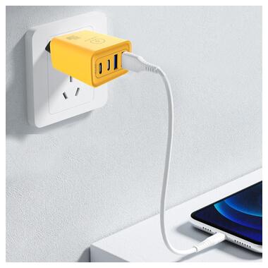 Зарядное устройство WUW-C212 48W Charger 2 USB C +  2 USB C желтый (C212) фото №8