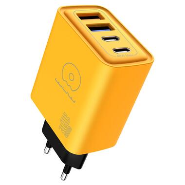 Зарядное устройство WUW-C212 48W Charger 2 USB C +  2 USB C желтый (C212) фото №1