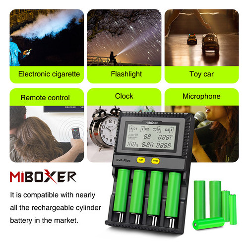 Универсальное зарядное устройство MiBoxer C4-Plus 4 канала Ni-Mh/Li-ion/LiFePO4 фото №6