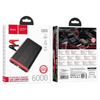 Автомобильное пуско-зарядное устройство HOCO QS5 Refined intelligent emergency start-up power bank (6000mAh) Black (6942007643689) фото №2