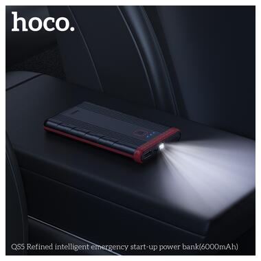 Автомобильное пуско-зарядное устройство HOCO QS5 Refined intelligent emergency start-up power bank (6000mAh) Black (6942007643689) фото №7