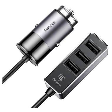 Автомобільний зарядний пристрій Baseus CCTON-01 Enjoy Together Four Interfaces 5.5A 4 USB чорний фото №1